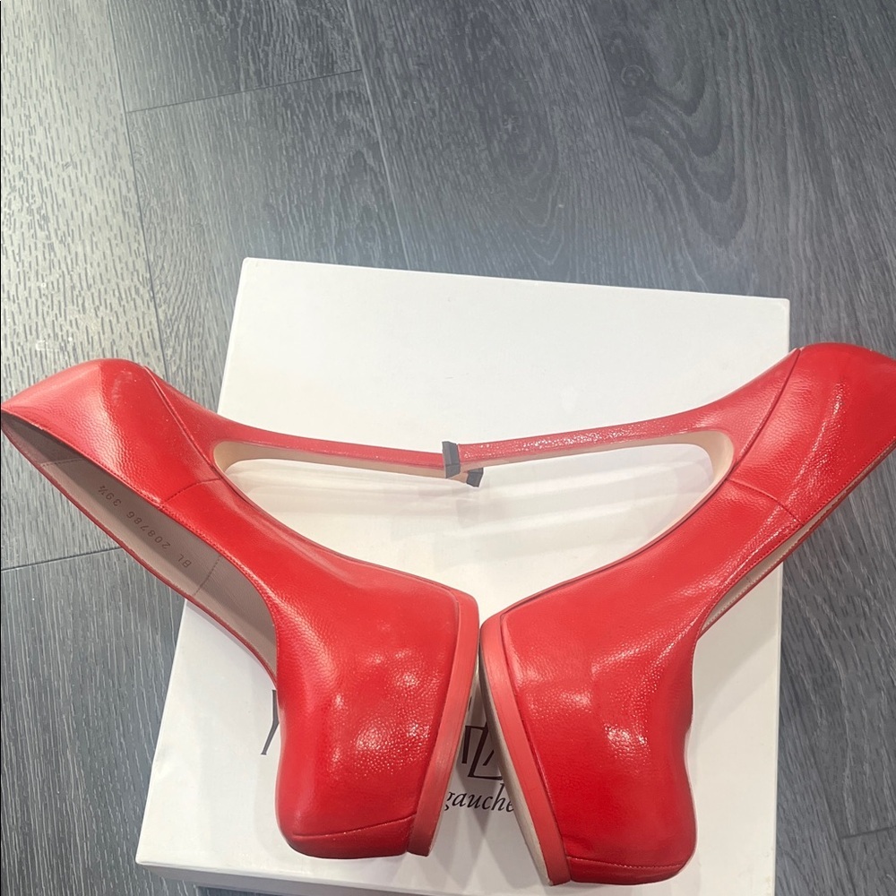 Yves Saint Laurent Vibrant Red Heels - Picture 4 of 7